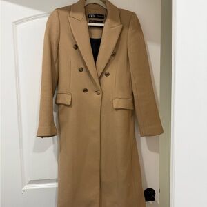 Zara Women's Double-Breasted Premuime Wool Coat